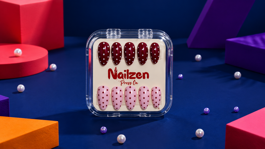 Parisian Polka press-on nails