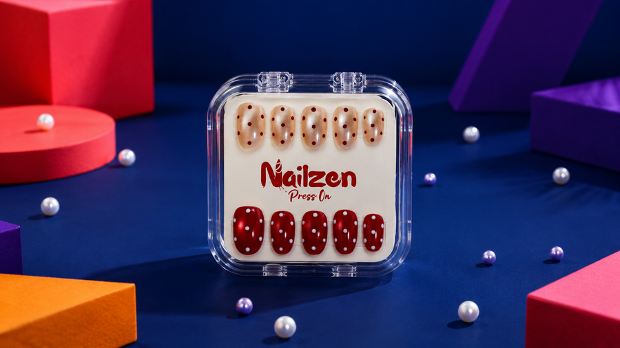 Crimson Candy press-on nails