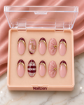 Blush Rose Maroon French Press-On Nails