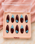 Choco Sky - Brown and Turquoise Press-On Nails