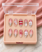 Silver Shimmer Bloom Press-On Nails