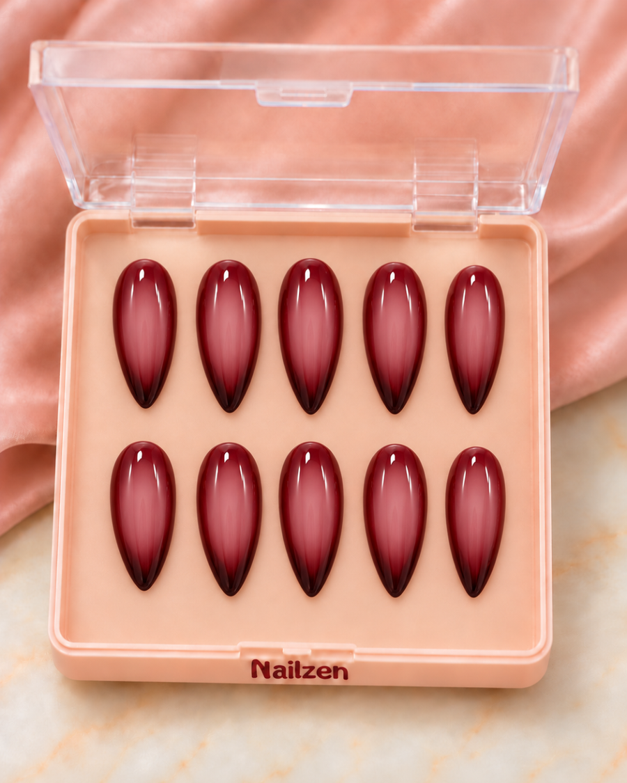 Merlot Chrome Gloss Press-On Nails