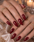 Akakage - Wine Leopard Print Press-On Nails