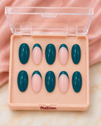 Aonami emerald gold vine press-on nails box