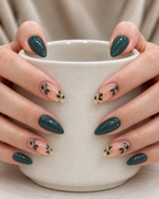 Auric Muse emerald gold leaf press-on nails box