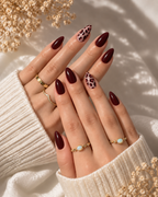 Burgundy Leopard Chic press-on nails box