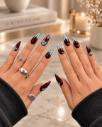 Choco Sky brown and turquoise press-on nails box