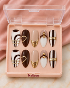 Cocoa Wave Gold press-on nails box