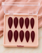 Deep Wine Gloss press-on nails box
