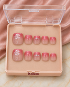 Daisy Blush Pedicure Press-On Toe Nails