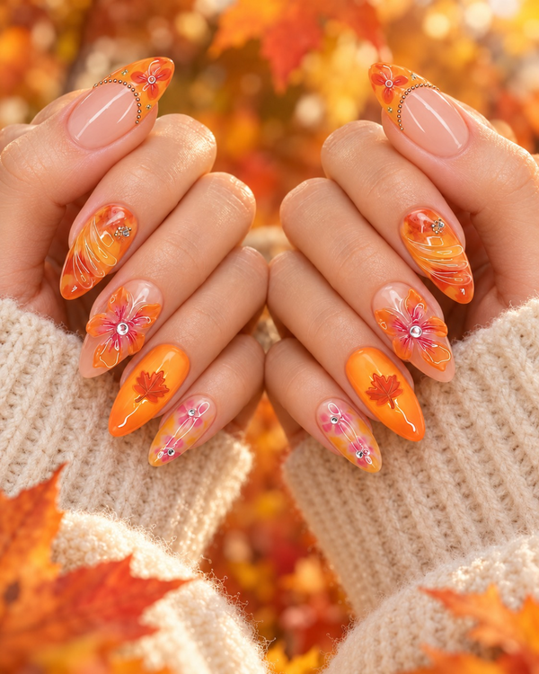 Kesar Marigold Orange Press-On Nails