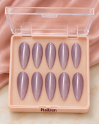 Lavender Frost Gloss press-on nails box