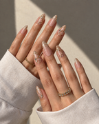 Rosé Pearl Charm press-on nails