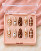 Café Mocha press-on nails