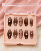 Cocoa Gleam press-on nails