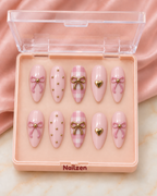 Sweetheart Bows press-on nails