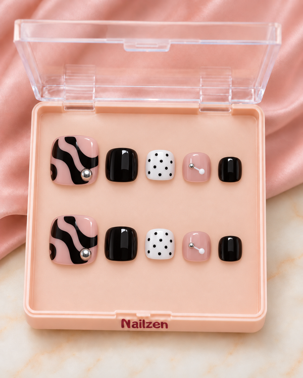 Mono Swirl Press-On Nails