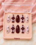 Berry Argyle Press-On Nails
