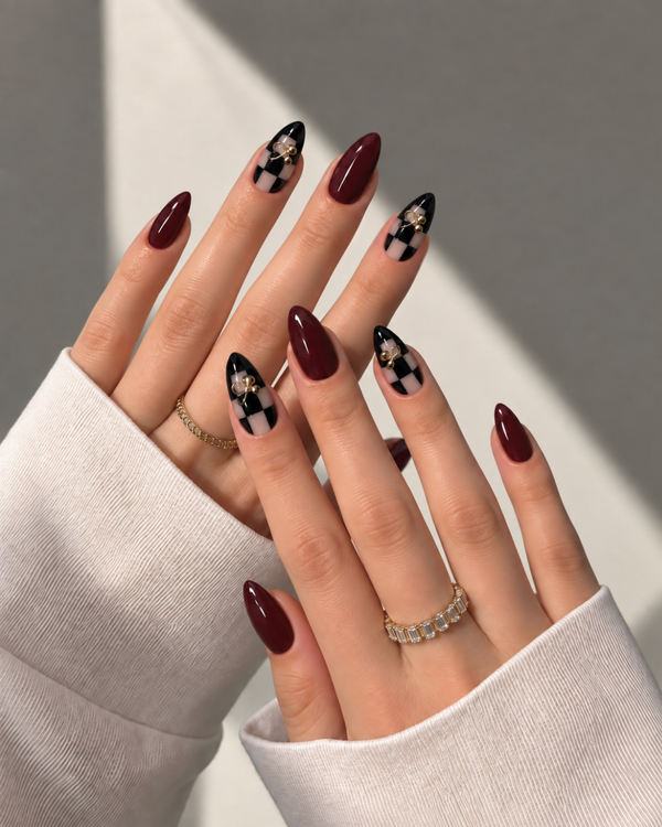 Merlot Bloom Press-On Nails