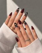 Merlot Bloom press-on nails