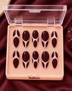 Noir Abstract Swirl press-on nails box