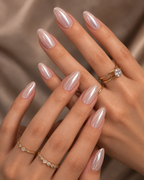 Pearl Shell iridescent white press-on nails box