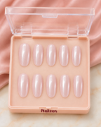 Pearl Shell iridescent white press-on nails