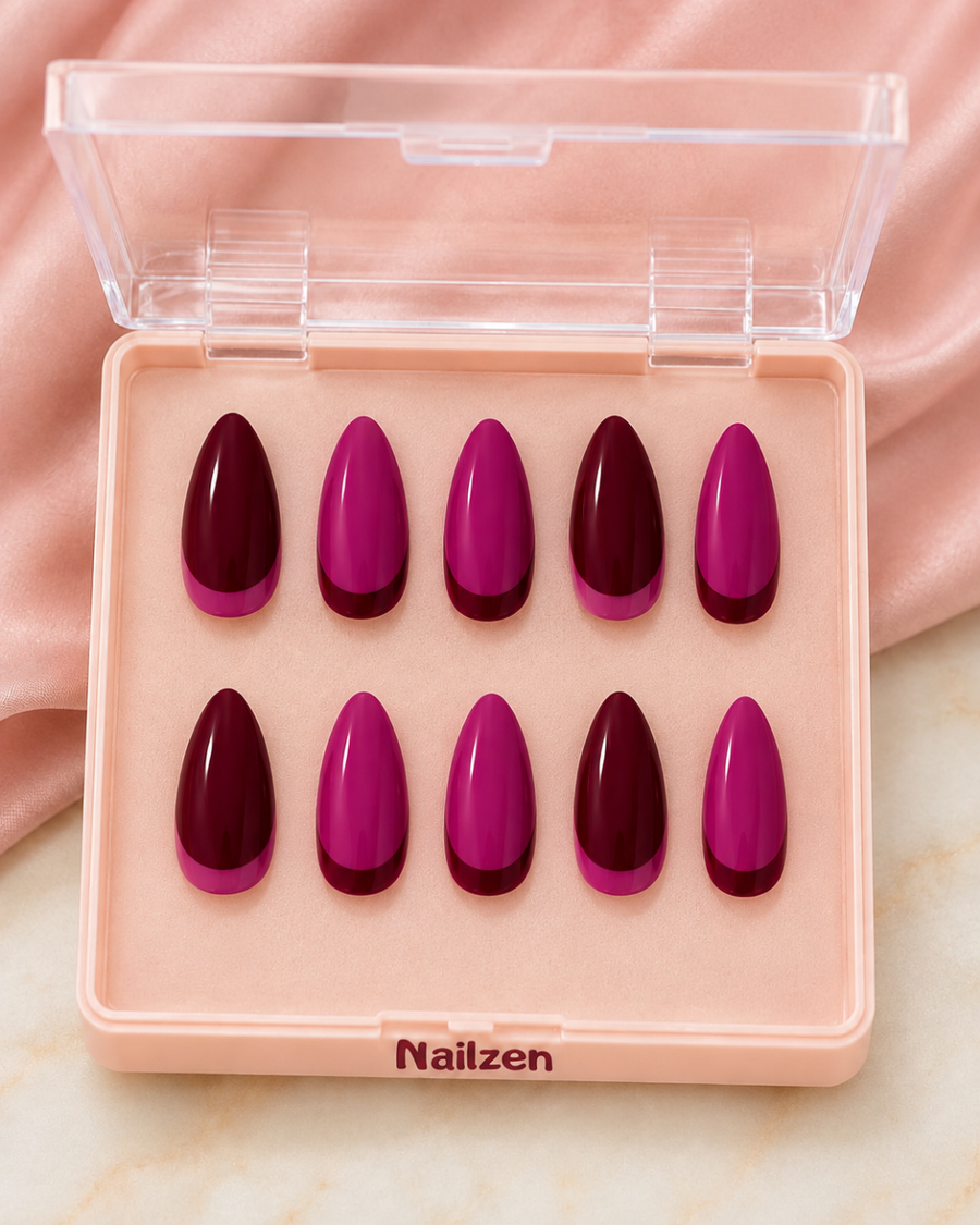 Pop Candy magenta gloss press-on nails
