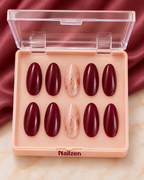 Wine Marble Gloss press-on nails box
